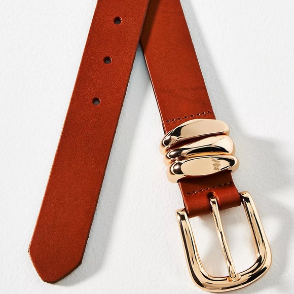 Antropologie Structured Keeper Belt NWOT brown and gold - Picture 4 of 9